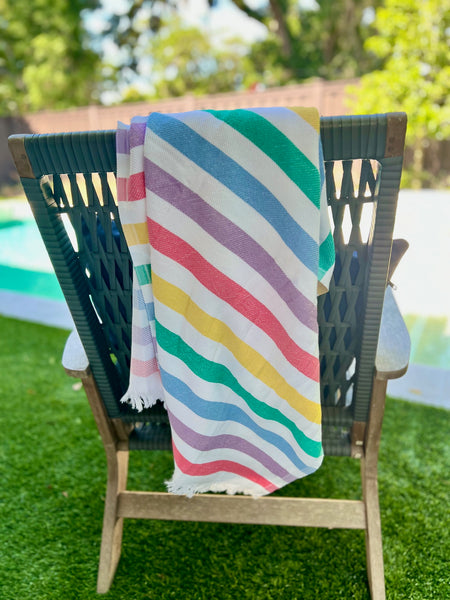 Multi-Color Stripes Turkish Towel