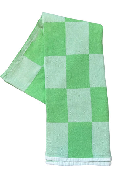 Green Checkered Turkish Cotton Towel