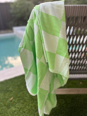 Green Checkered Turkish Cotton Towel