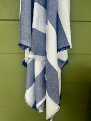 Cabana Navy Blue Stripe Turkish Towel