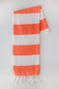 Coral Stripes Turkish Towel