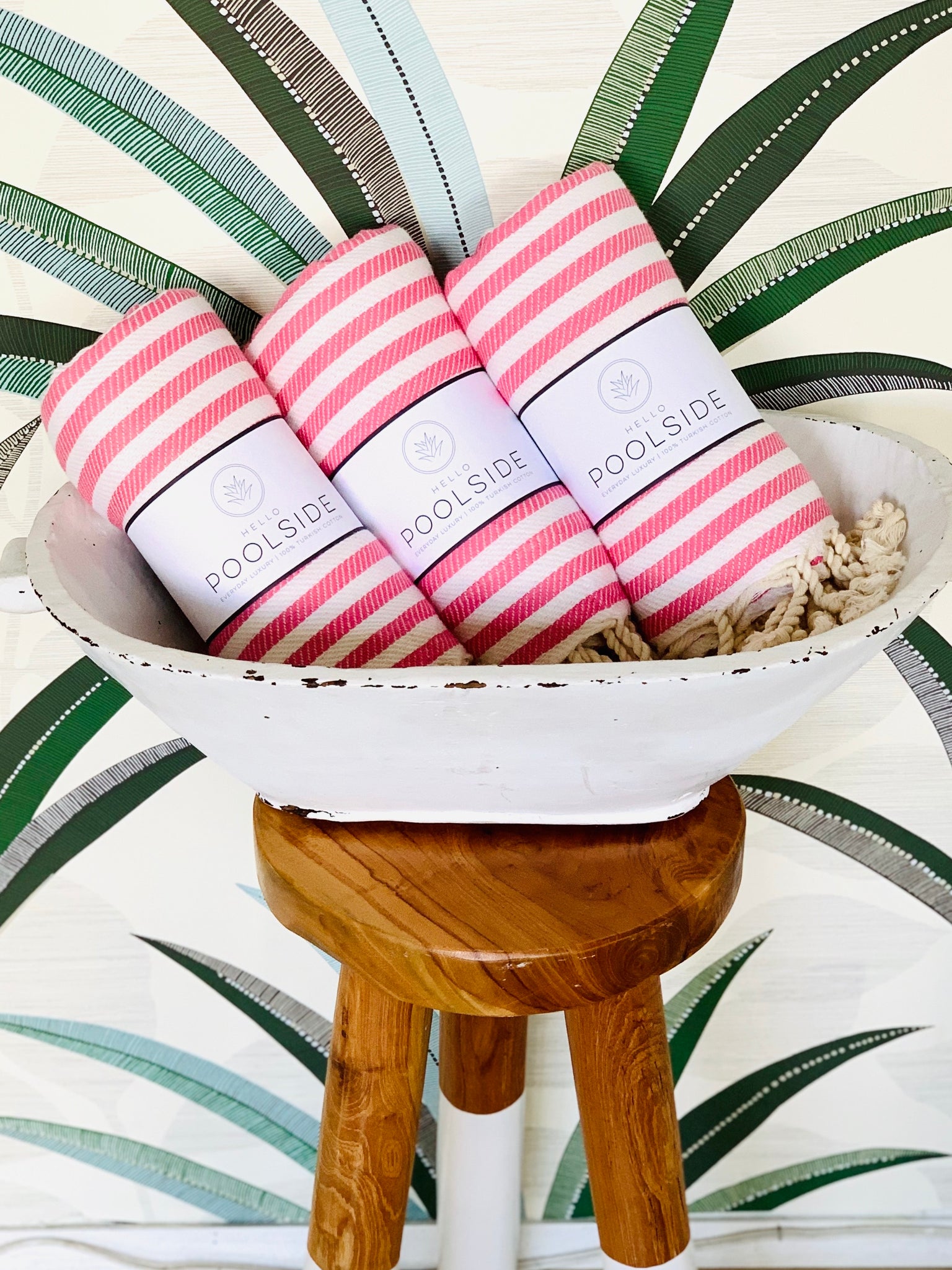 Hot Pink & White Turkish Towel