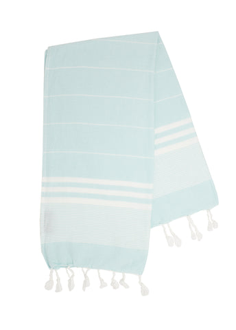 Mint Green & Orange Fouta Peshtemal Turkish Towel for Bath or