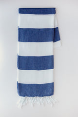 Navy Stripes Turkish Towel