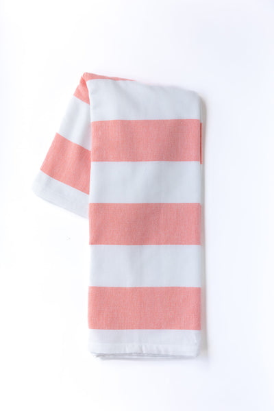 Cabana Coral Stripe Turkish Towel