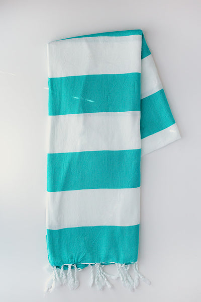Sea Green Stripes Turkish Towel